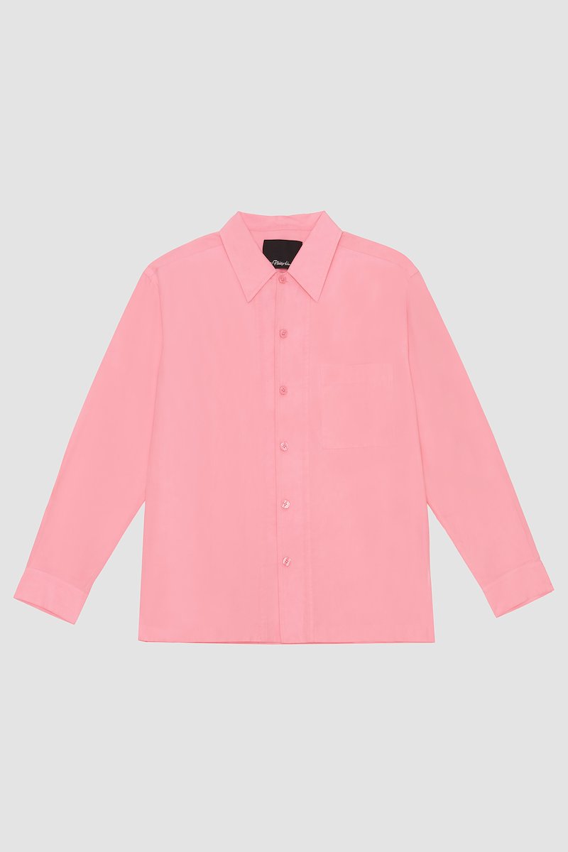 Long Sleeve Convertible Collar Sheer Shirt-pink #1 Long Sleeve Convertible Collar Sheer Shirt, null- 5