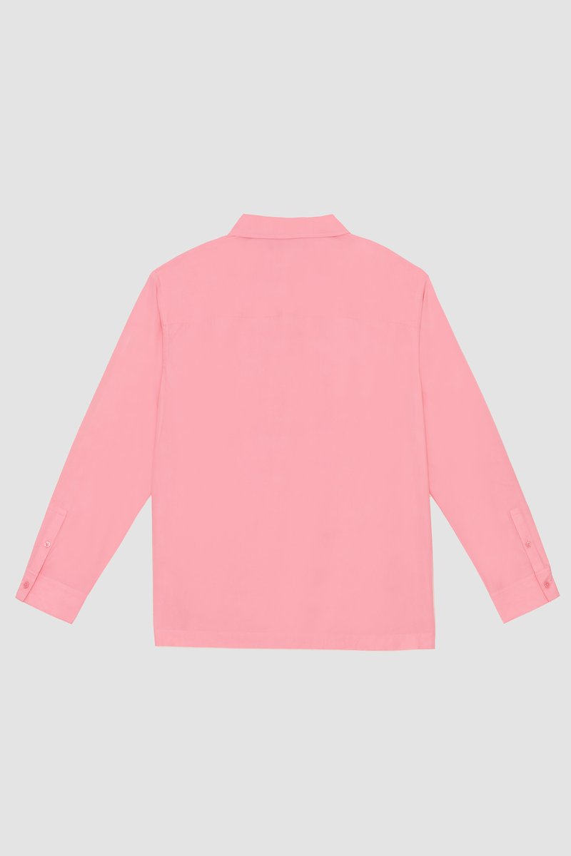 Long Sleeve Convertible Collar Sheer Shirt-pink #0 Long Sleeve Convertible Collar Sheer Shirt, null- 6
