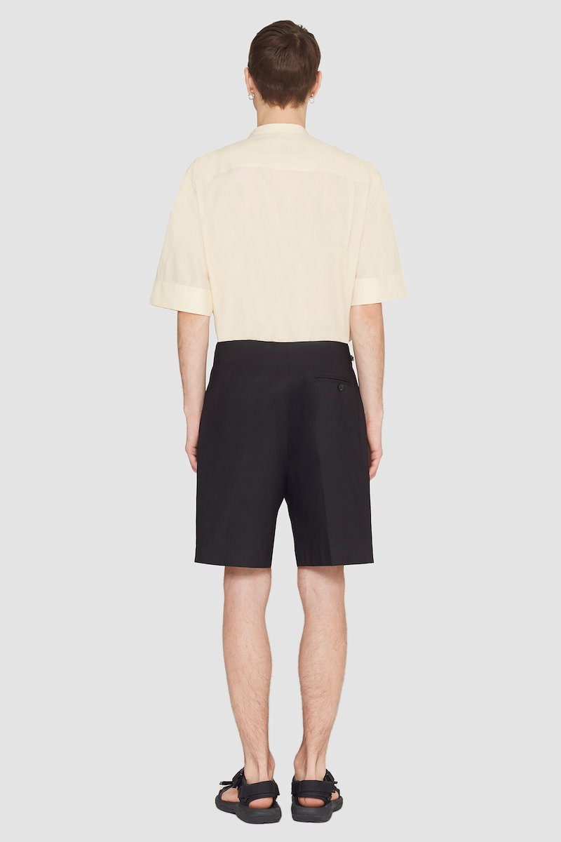 Pleated Short With Self Belt-black #1 Pleated Short With Self Belt, null- 3