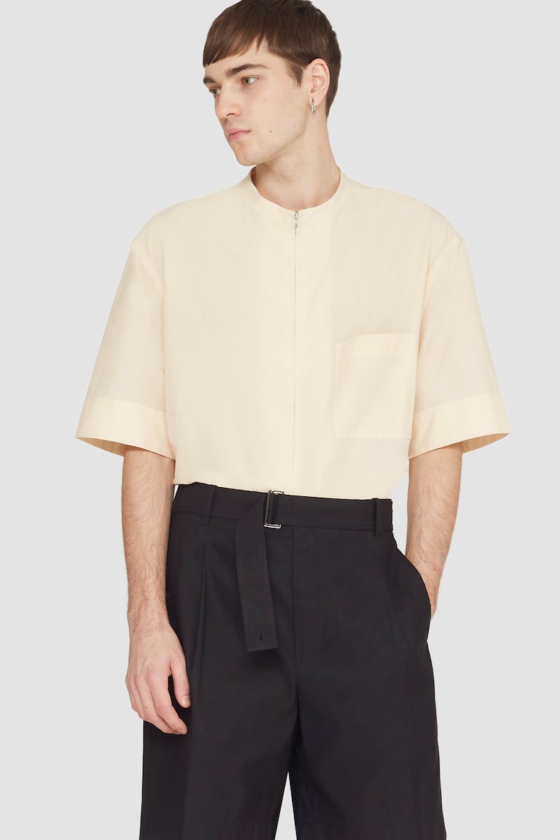 Pleated Short With Self Belt-black #0 Pleated Short With Self Belt, null- 4