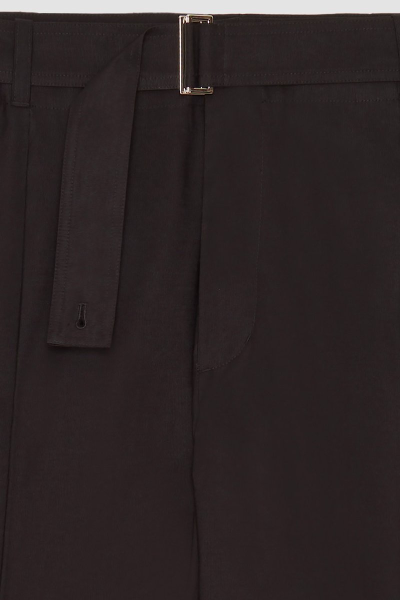 Pleated Short With Self Belt-black #1 Pleated Short With Self Belt, null- 7