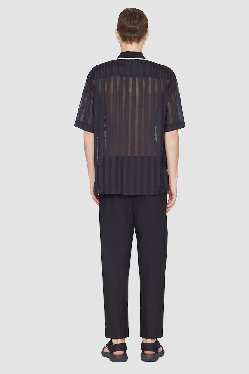Short Sleeve Sheer Bowling Shirt-blue #1 Short Sleeve Sheer Bowling Shirt, null- 3