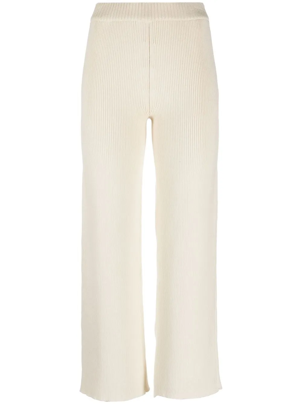 

AERON Lia ribbed-knit cropped trousers - Neutrals