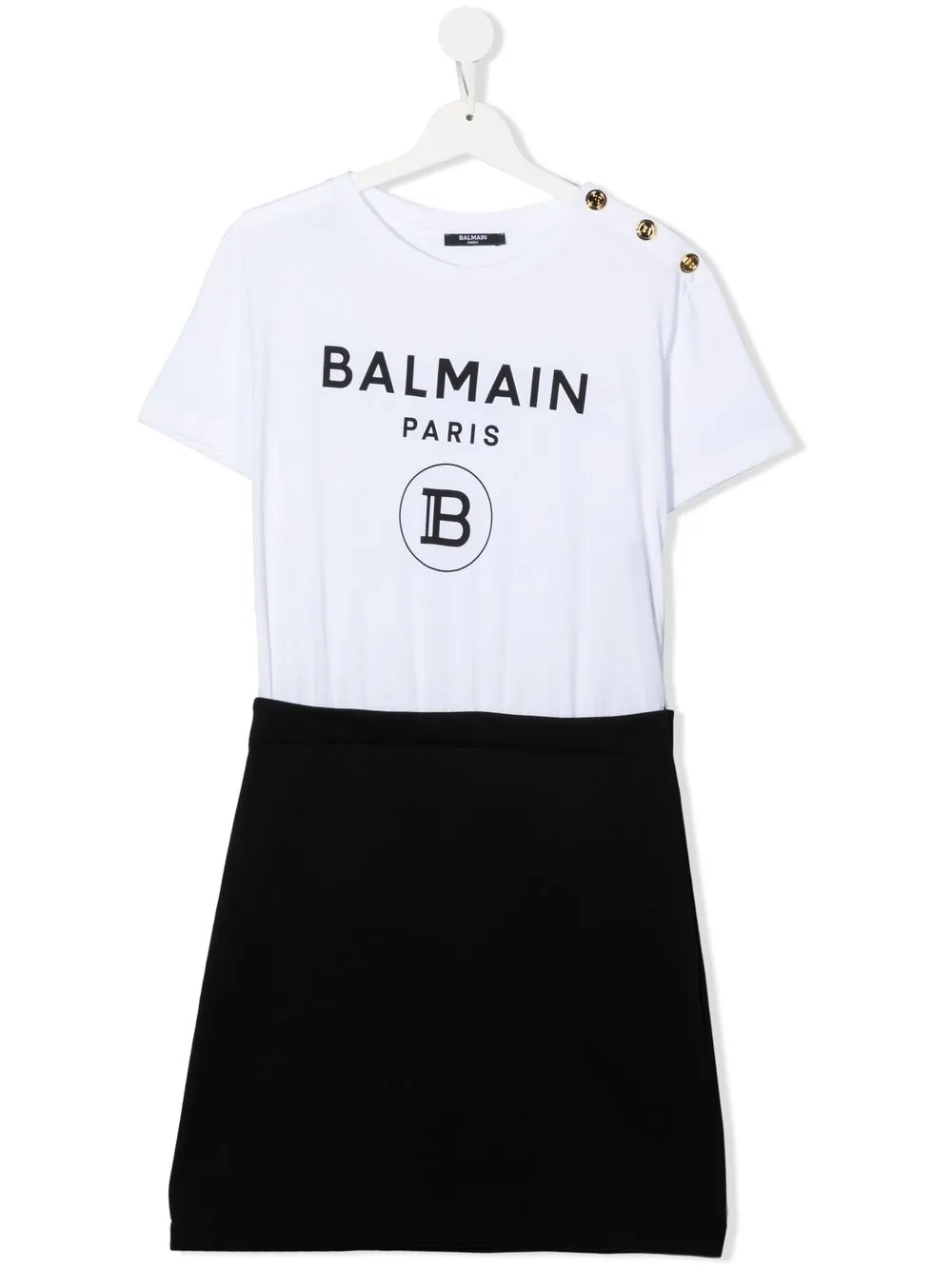 

Balmain Kids TEEN logo print cotton dress - White