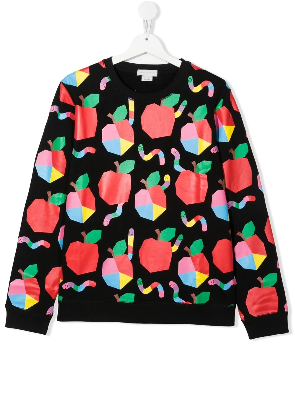 

Stella McCartney Kids sudadera con motivo de manzana - Negro