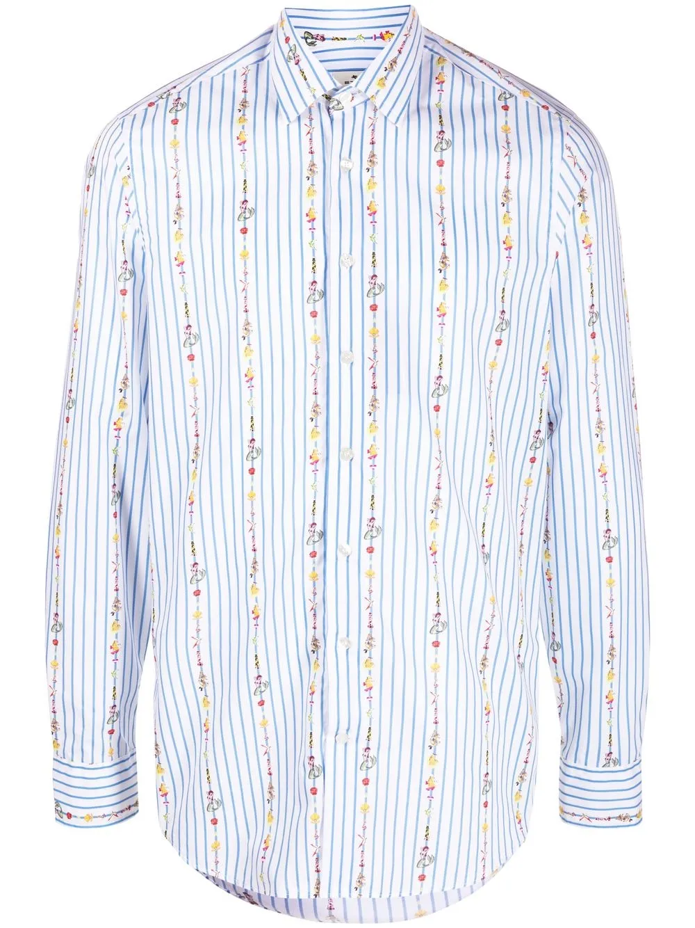 

ETRO motif-stripe print shirt - White