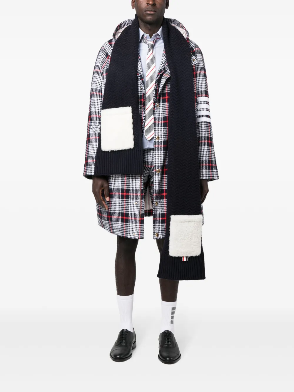 Thom Browne Ribgebreide sjaal - Blauw