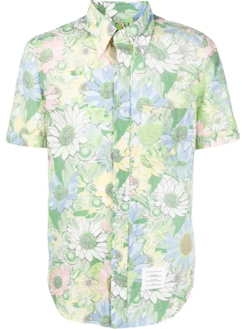 Thom Browne floral-print short-sleeved shirt