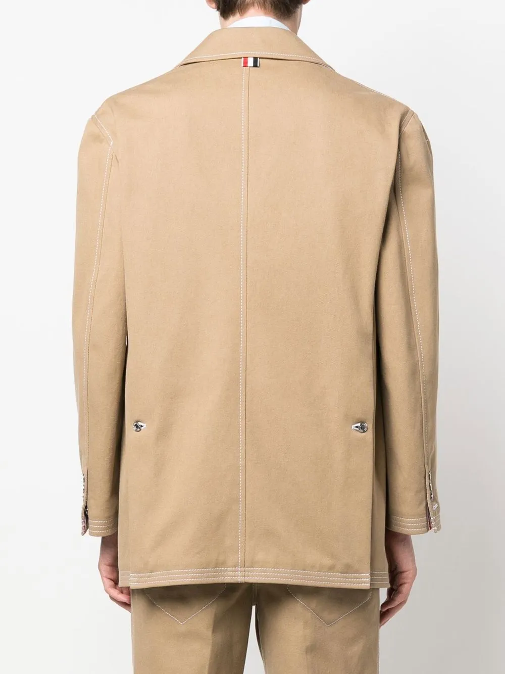 Thom Browne Single-breasted Coat In 250 Khaki