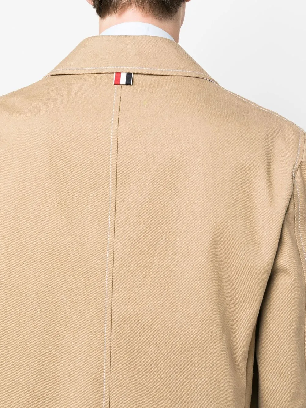 Thom Browne Single-breasted Coat In 250 Khaki