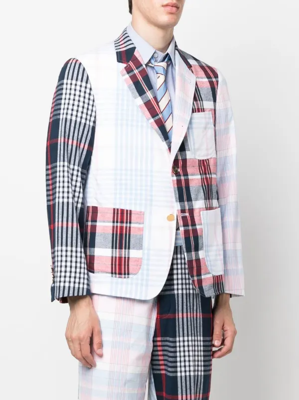 Thom Browne パッチワーク プリント ジャケット | レッド | FARFETCH JP