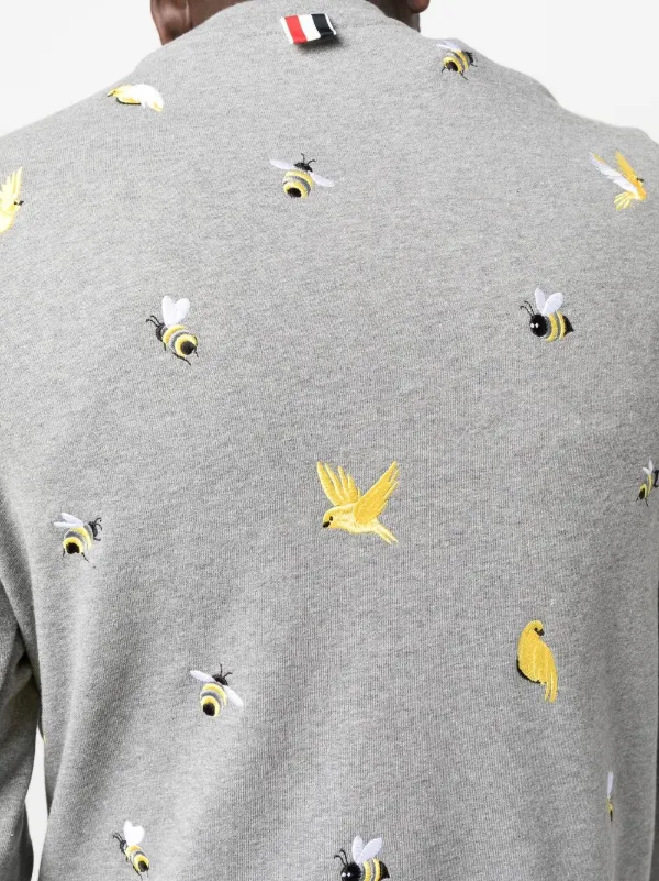 【送料&関税込】Thom Browne Gray Cotton Sweatshirt Thom Browne Embroidered Cotton Sweatshirt | Grey | FARFETCH