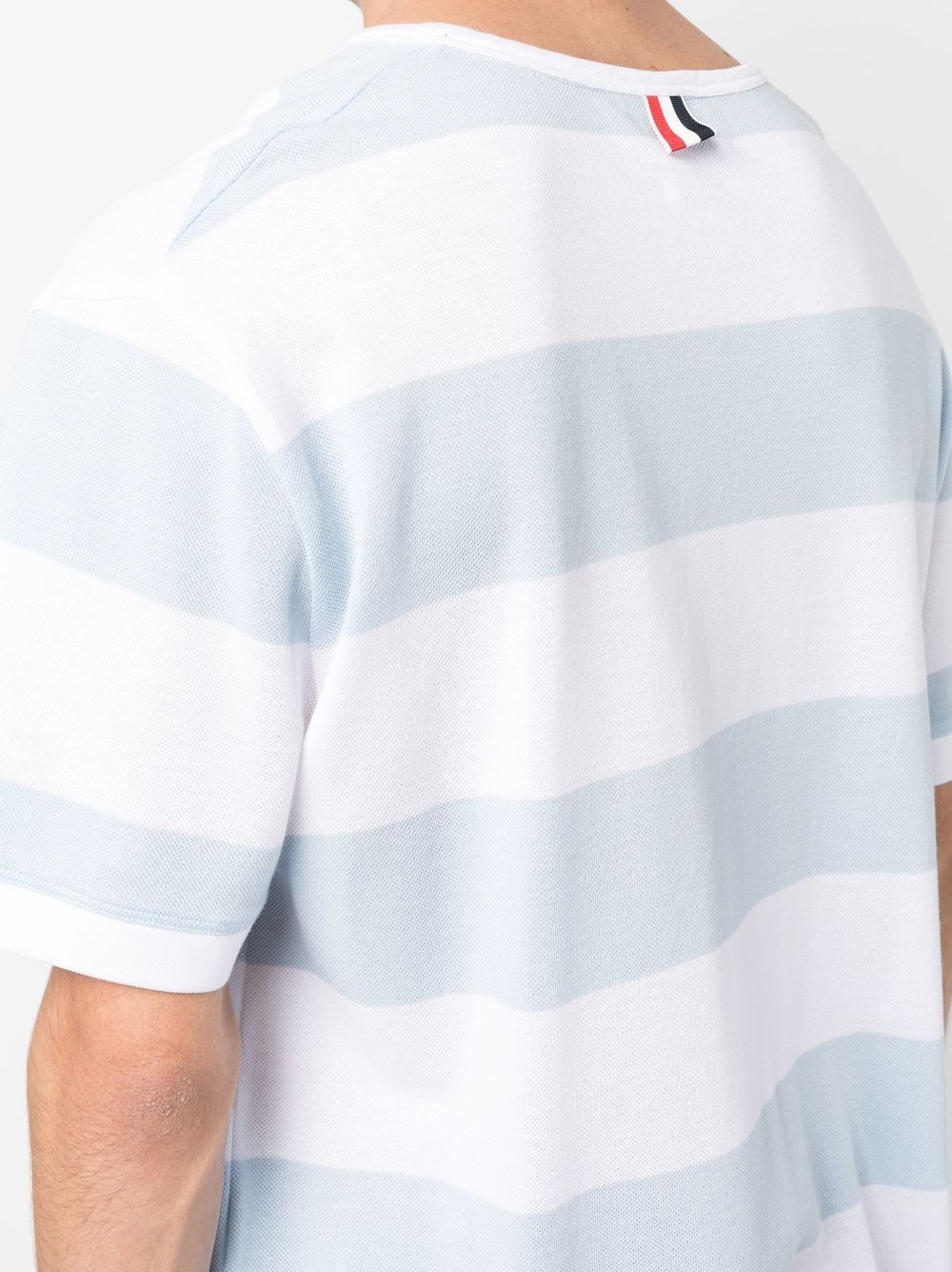 Shop Thom Browne Rwb Pocket Striped T-shirt In Blue