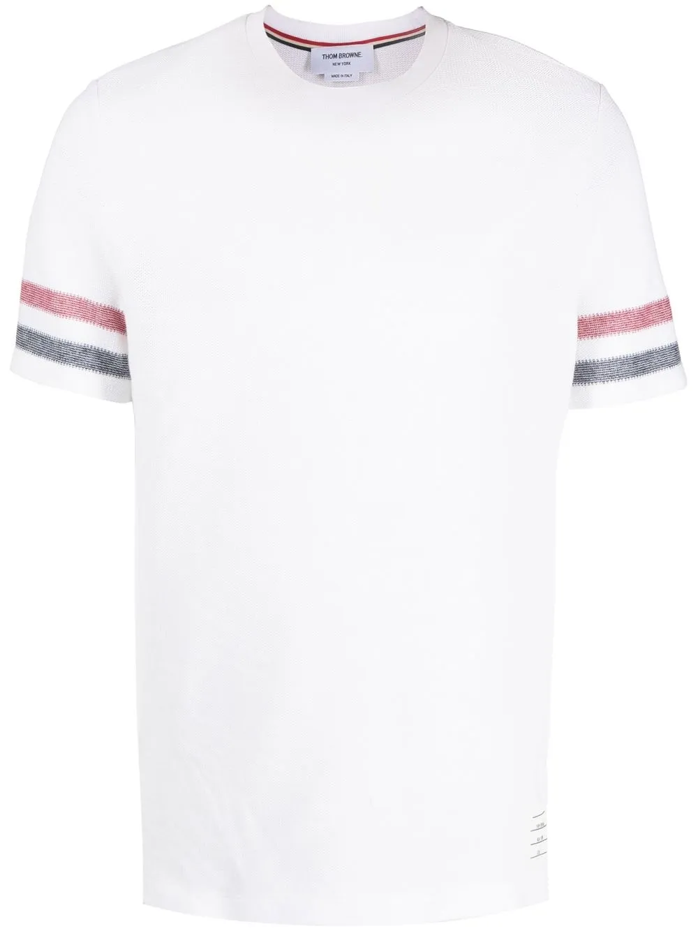 Shop Thom Browne Tri-colour Striped Knit T-shirt In White