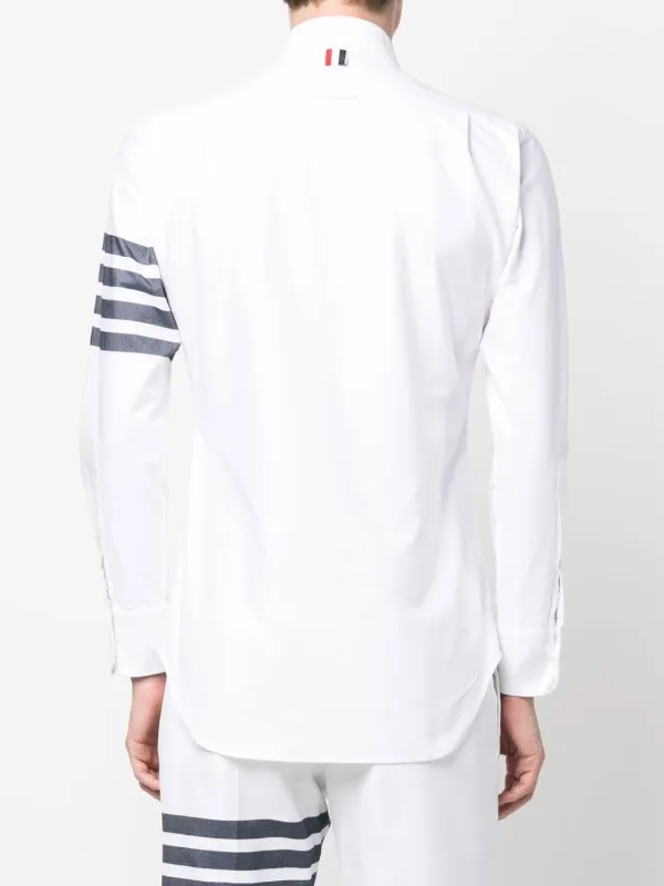 Thom Browne 4 Bar Stripe Cotton Shirt | White | FARFETCH