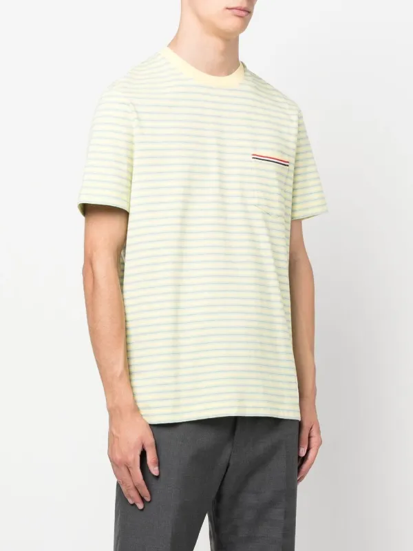 Thom Browne Striped Cotton T-shirt | Green | FARFETCH LB