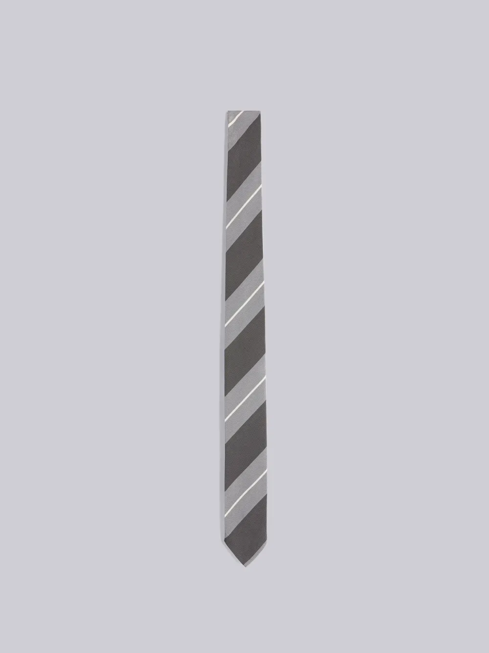 Thom Browne Diagonal Stripe Pattern Tie In 035 Med Grey