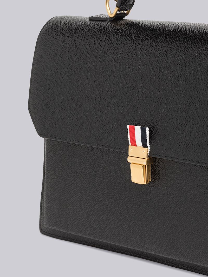 Pebble Grain Leather Top Handle School Bag Thom Browne Official