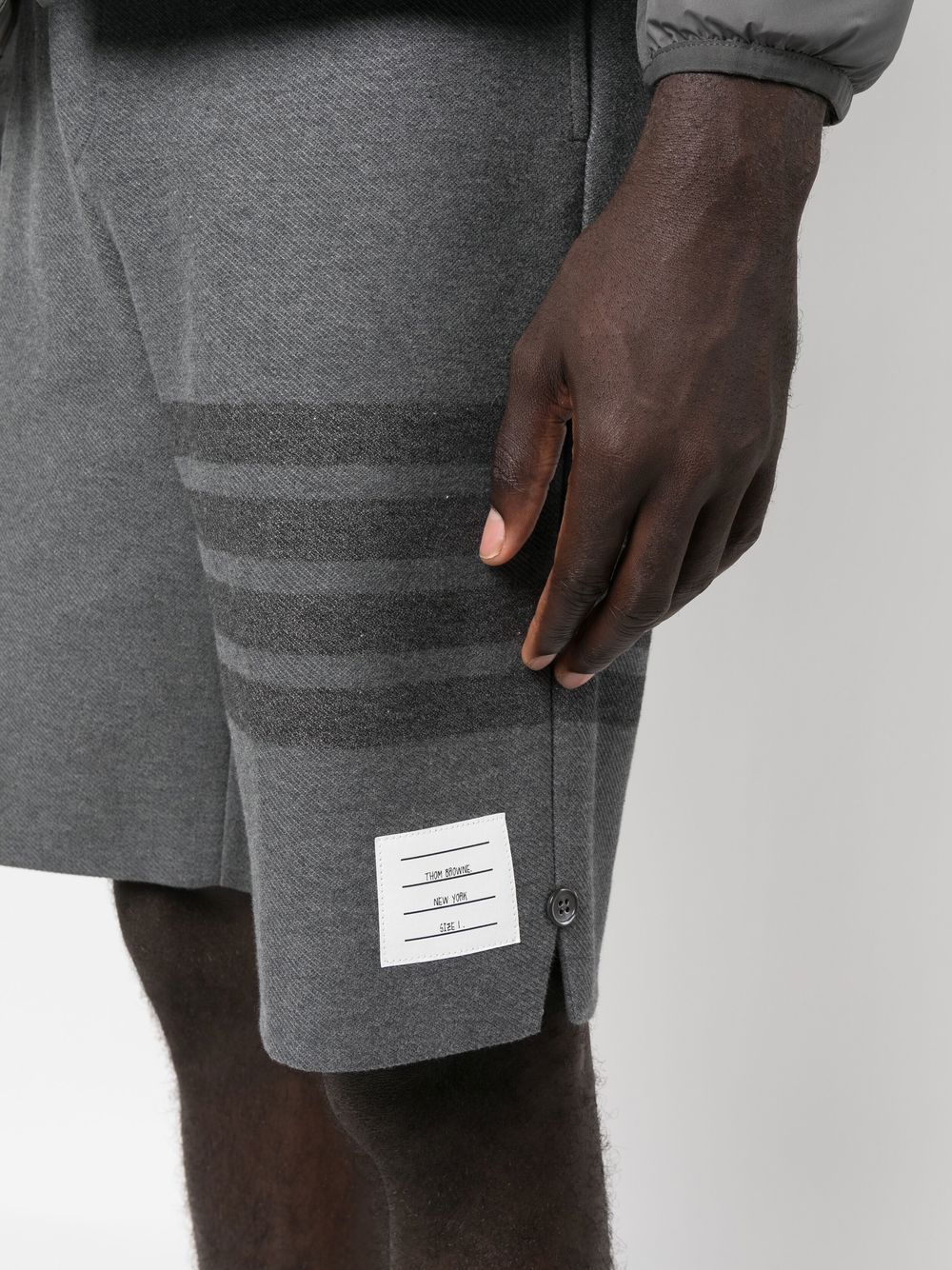 Shop Thom Browne 4-bar Striped Shorts In Grey