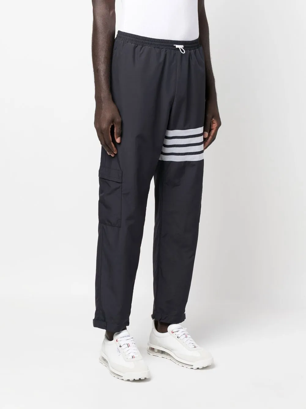 Shop Thom Browne 4-bar Striped Track Pants In Blue