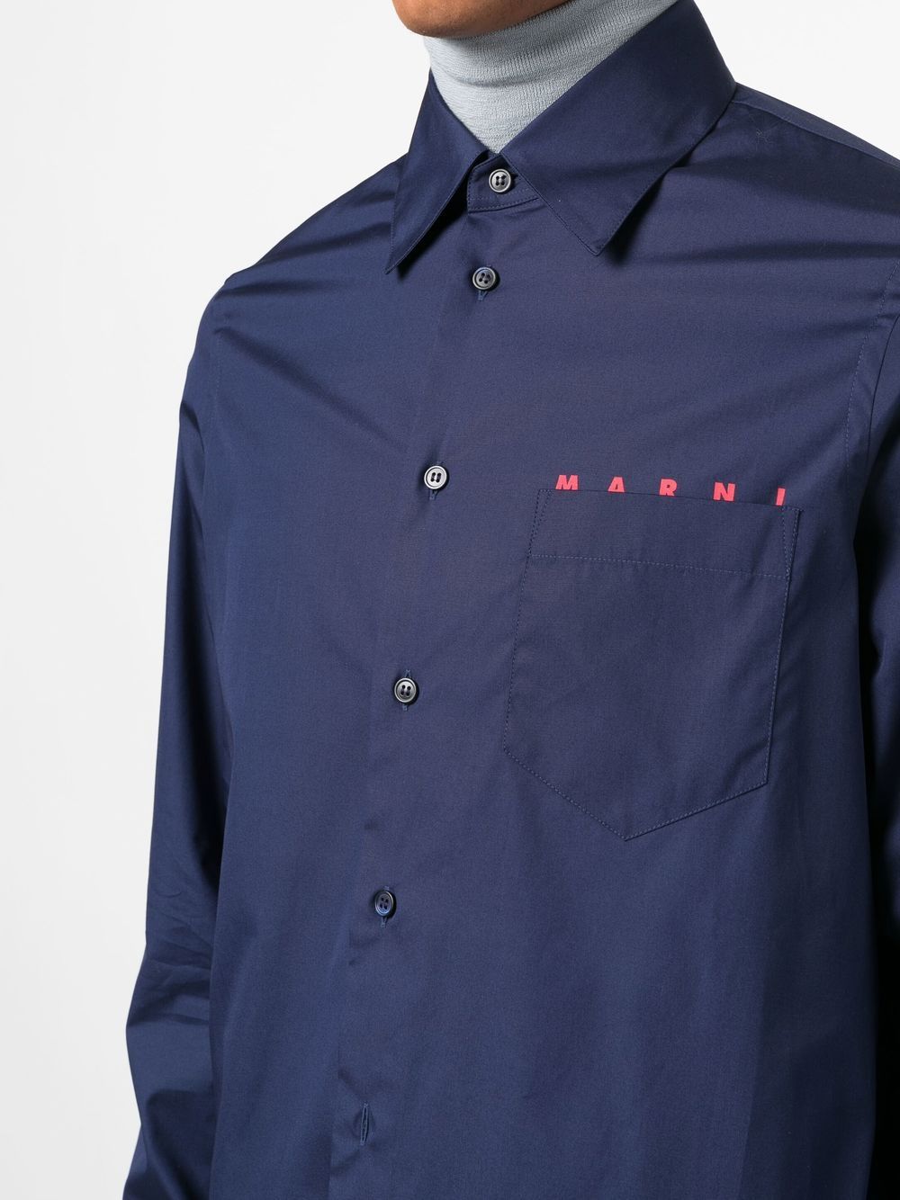 Marni logo-print long-sleeve shirt Men