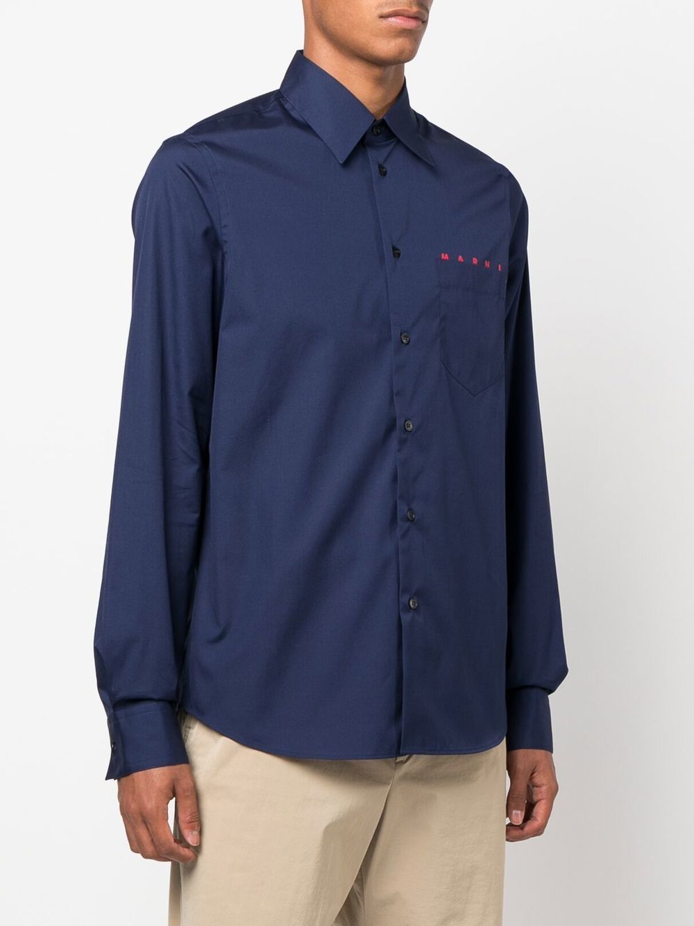 Marni logo-print long-sleeve shirt Men