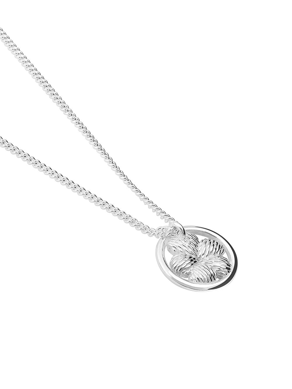 Shop Tane México 1942 Bordados Flower Button Pendant Necklace In Silver