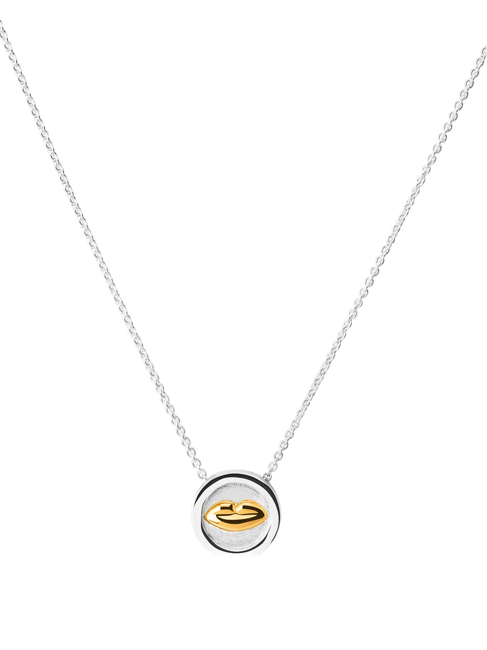 

TANE México 1942 collar Bésame Medal en oro vermeil de 23kt con dije - Plateado