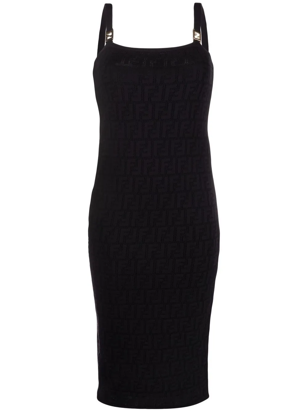FENDI monogram-jacquard bodycon midi dress | Black | Image 1