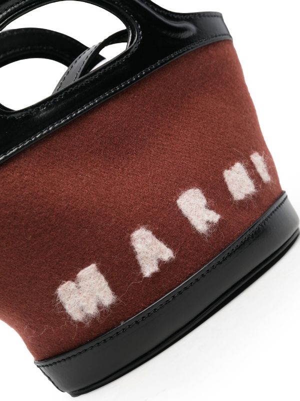 Tropicalia Micro Leather Tote Bag in Red - Marni