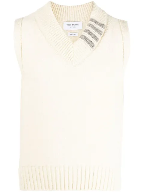 Thom Browne chaleco tejido con motivo 4-Bar