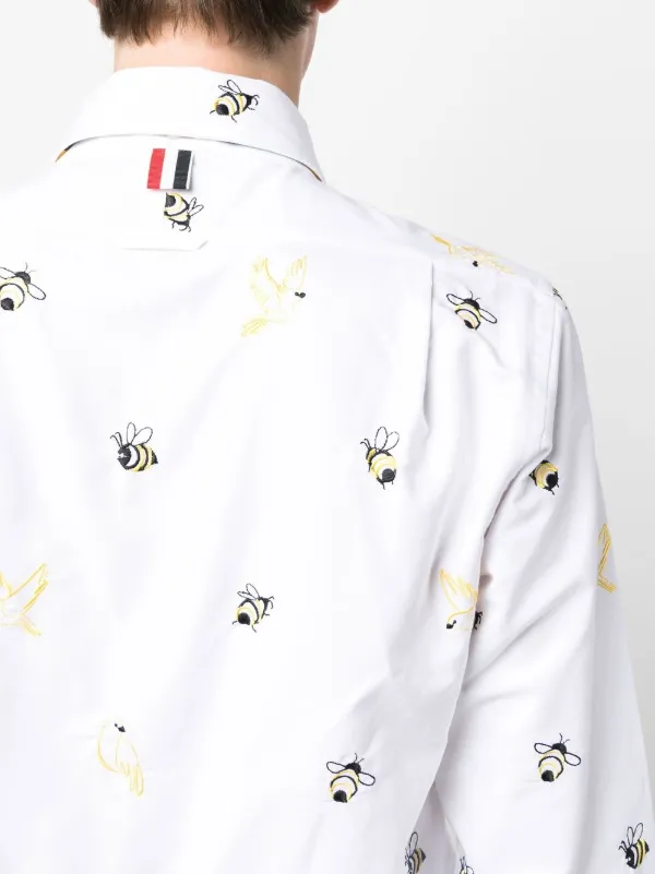Thom Browne Embroidered long-sleeved Shirt - Farfetch