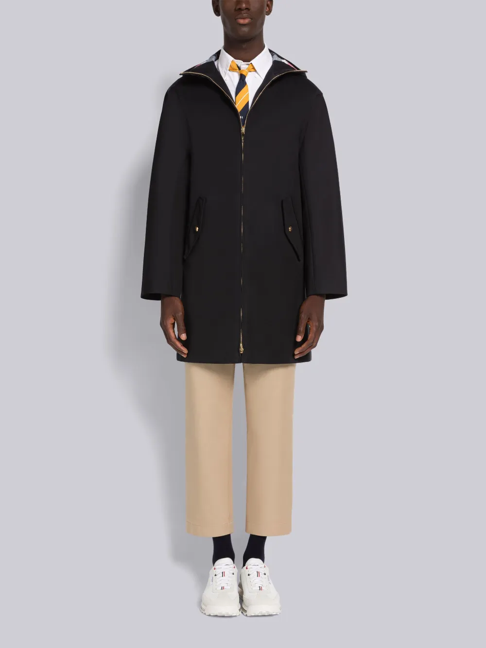 Thom Browne T-dart Gabardine Parka In Blue