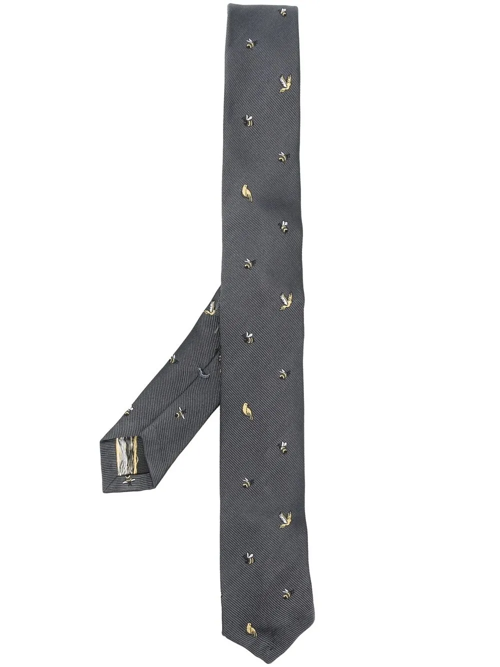 

Thom Browne embroidered silk tie - Grey