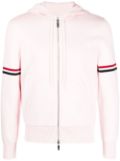 Thom Browne striped zip-up hoodie - Pink