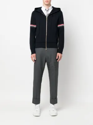 パーカー・フーディ THOM BROWNE FW25 HOODIE (MJT086A 03377055) Thom Browne RWB Stripe Loopback Hoodie | Blue | FARFETCH