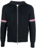 Thom Browne striped zip-up hoodie - Blue