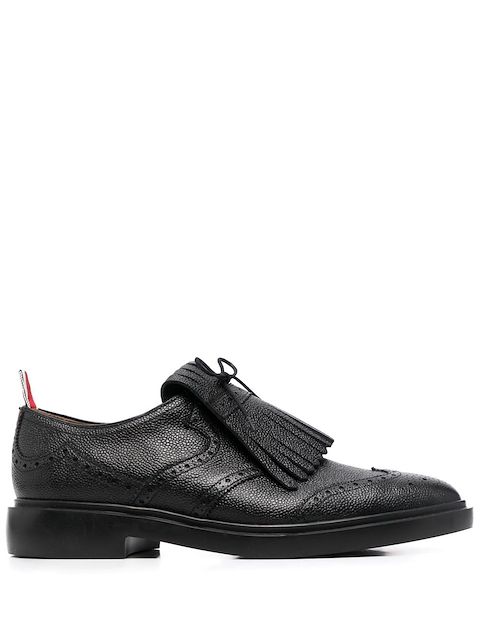 Thom Browne 流苏边饰皮质布洛克鞋 