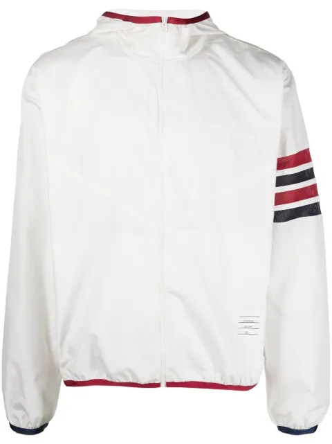 striped-detail hooded jacket