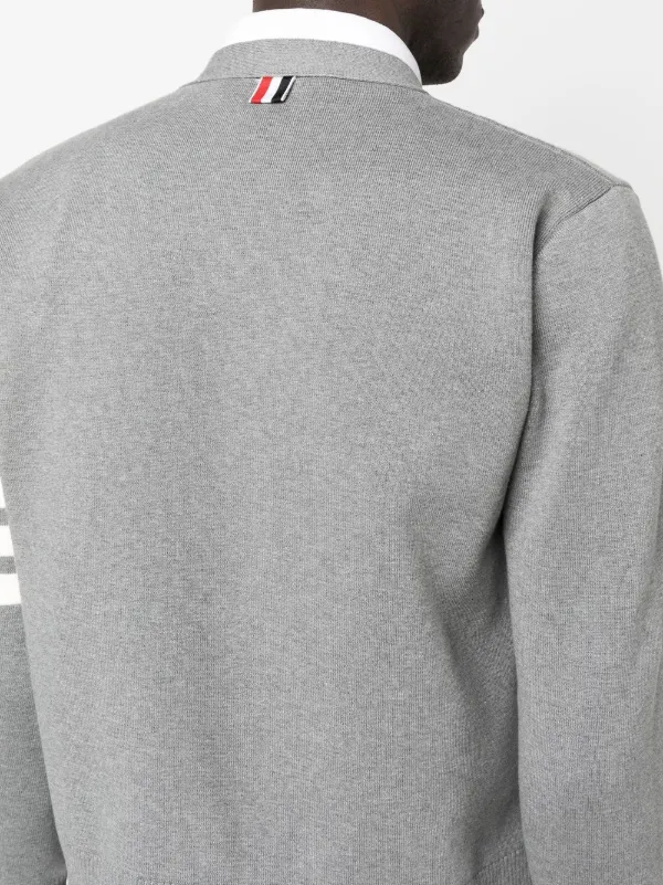 Thom Browne 4-Bar Striped Cardigan | Grey | FARFETCH