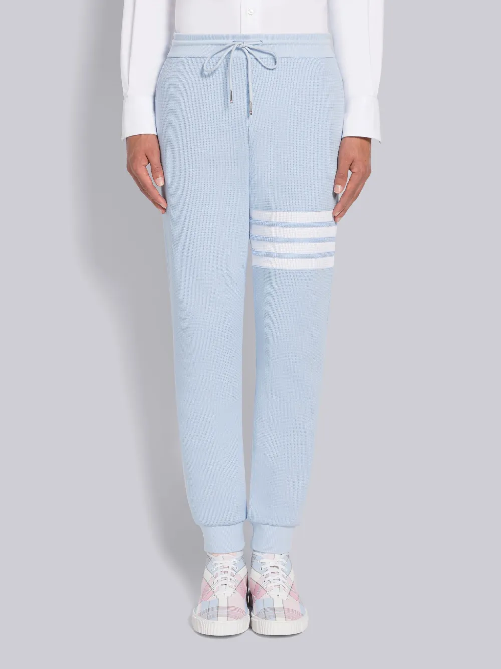 Thom Browne 4-bar Tapered Track Pants In Blue