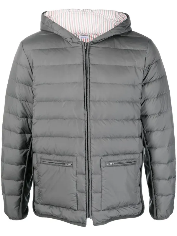 Thom Browne ジップアップ パデッドジャケット | グレー | FARFETCH JP