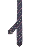 Thom Browne Birds And Bees print silk tie - Blue