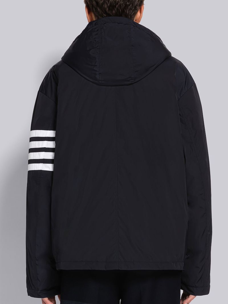 POLY TWILL 4BAR DOWN FILL ZIP UP HOODED JACKET Thom Browne Official