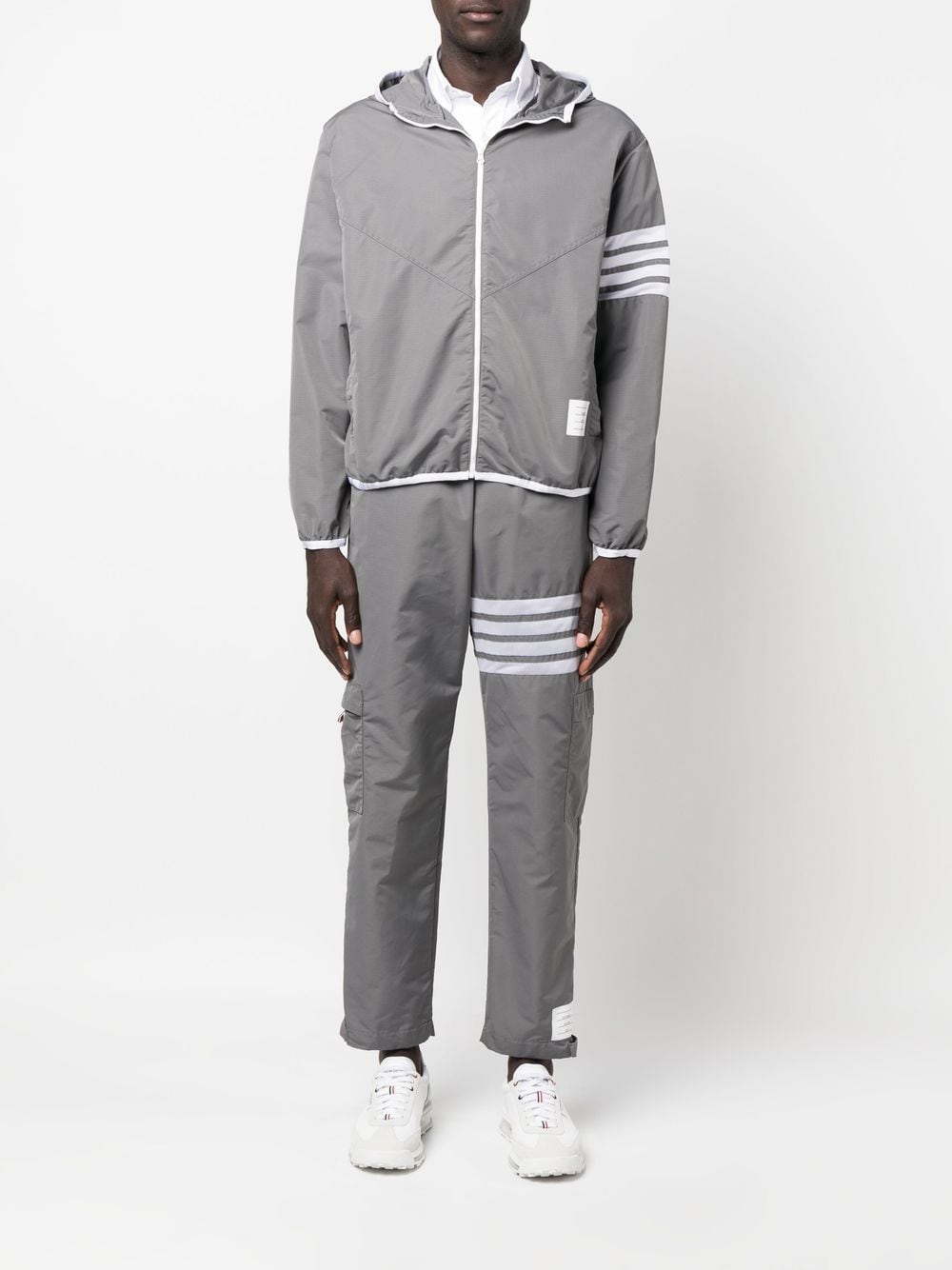 Shop Thom Browne 4-bar Stripe Track Jacket In Grey