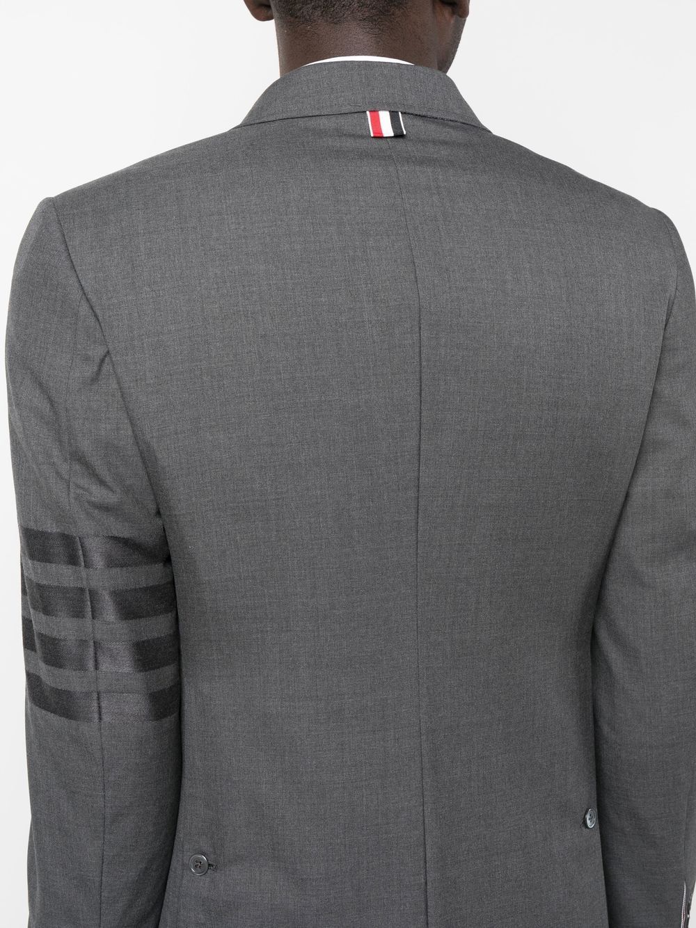Shop Thom Browne 4-bar Stripe Elongated Blazer In Grey