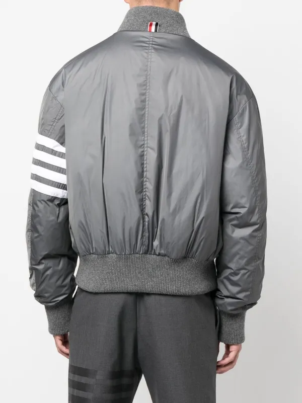 Thom Browne 4-Bar Stripe Bomber Jacket | Grey | FARFETCH
