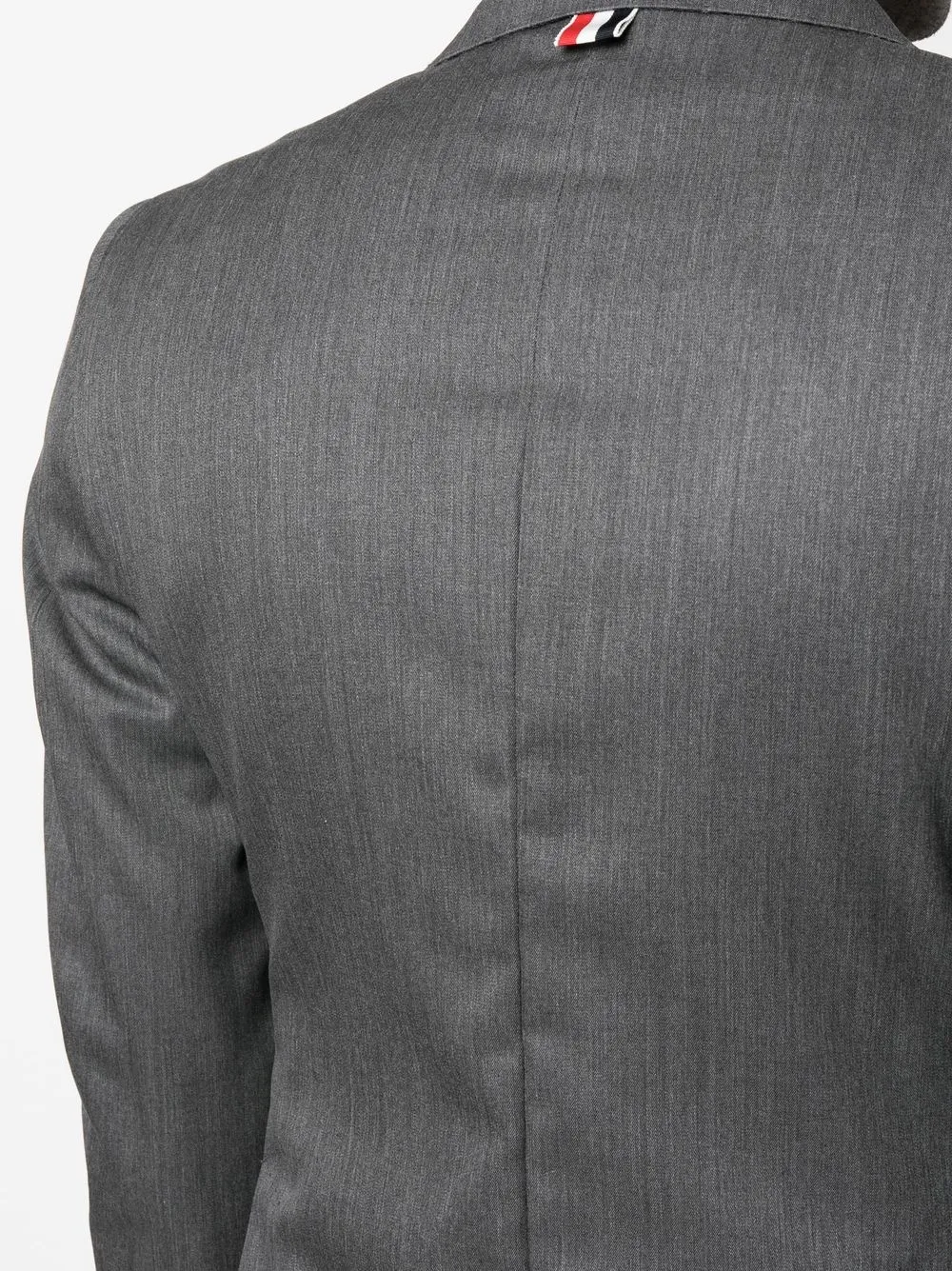 Shop Thom Browne Single-breasted Wool Blazer In Grey
