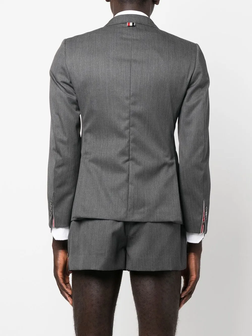 Shop Thom Browne Single-breasted Wool Blazer In Grey