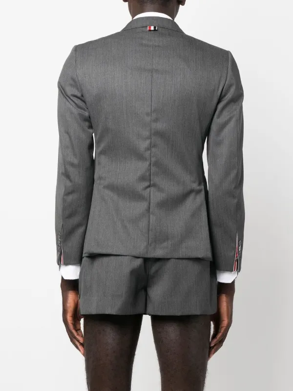 THOM BROWNE グレー ジャケット Thom Browne - Grey Slim-Fit Striped Wool Suit Jacket - Gray Thom